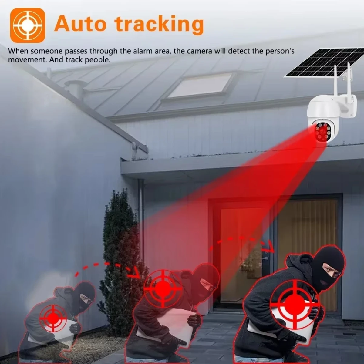 Tuya 360° Solar PTZ IP Camera Human PIR Detection Security Camera Baby Monitor AI Color Night Vision Surveillance Wifi Smart