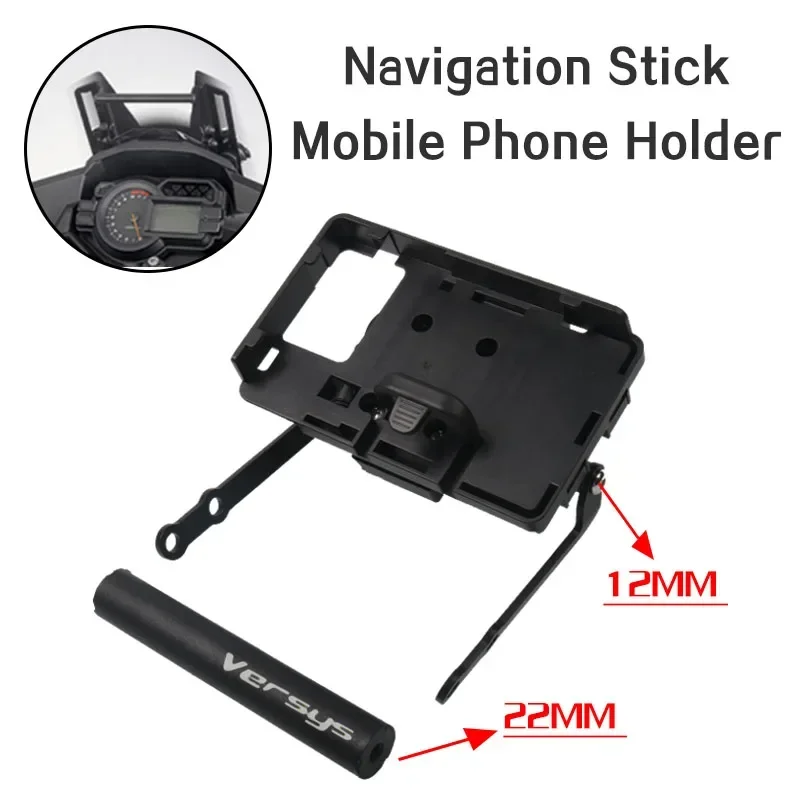 For KAWASAKI Versys 1000 Versys1000 12MM 22MM Motorcycle Front Stand Holder Smartphone Navigation Bar Mobile Phone Bracket GPS