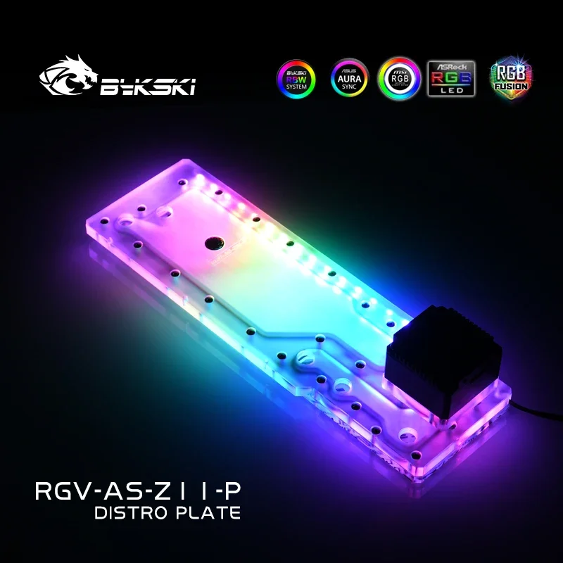 BYKSKI Acrylic Tank Use for  ASUS ROG Z11 Computer Case / 3PIN 5V D-RGB / Combo DDC Pump Cool Water Channel Solution