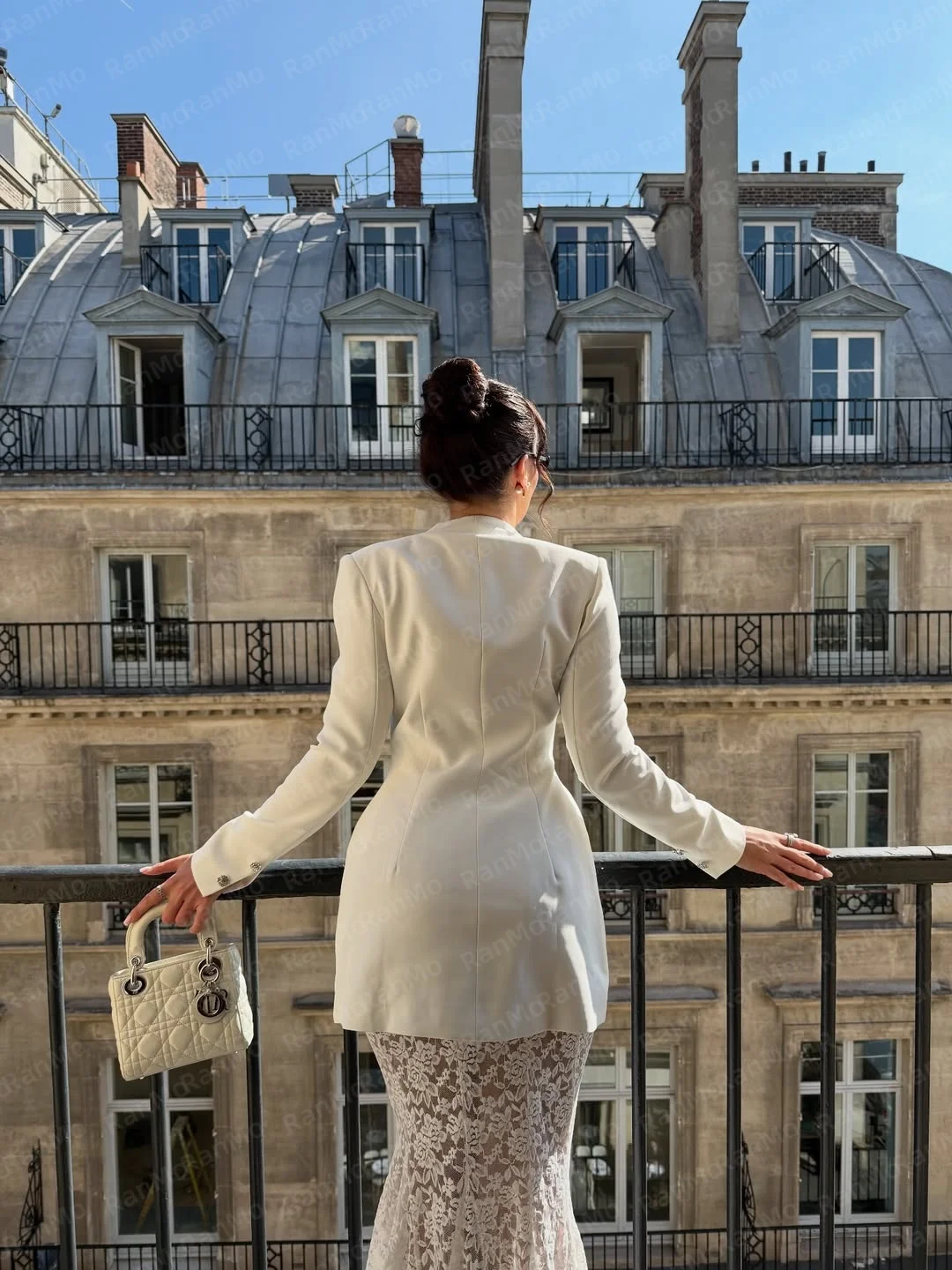 Ranmo Elegantes zweiteiliges Set, Anzug, Jacke, Spitzenrock, Abend, formelle Meerjungfrau, Trompete, bodenlang, V-Ausschnitt, Knopf 2026, individuell