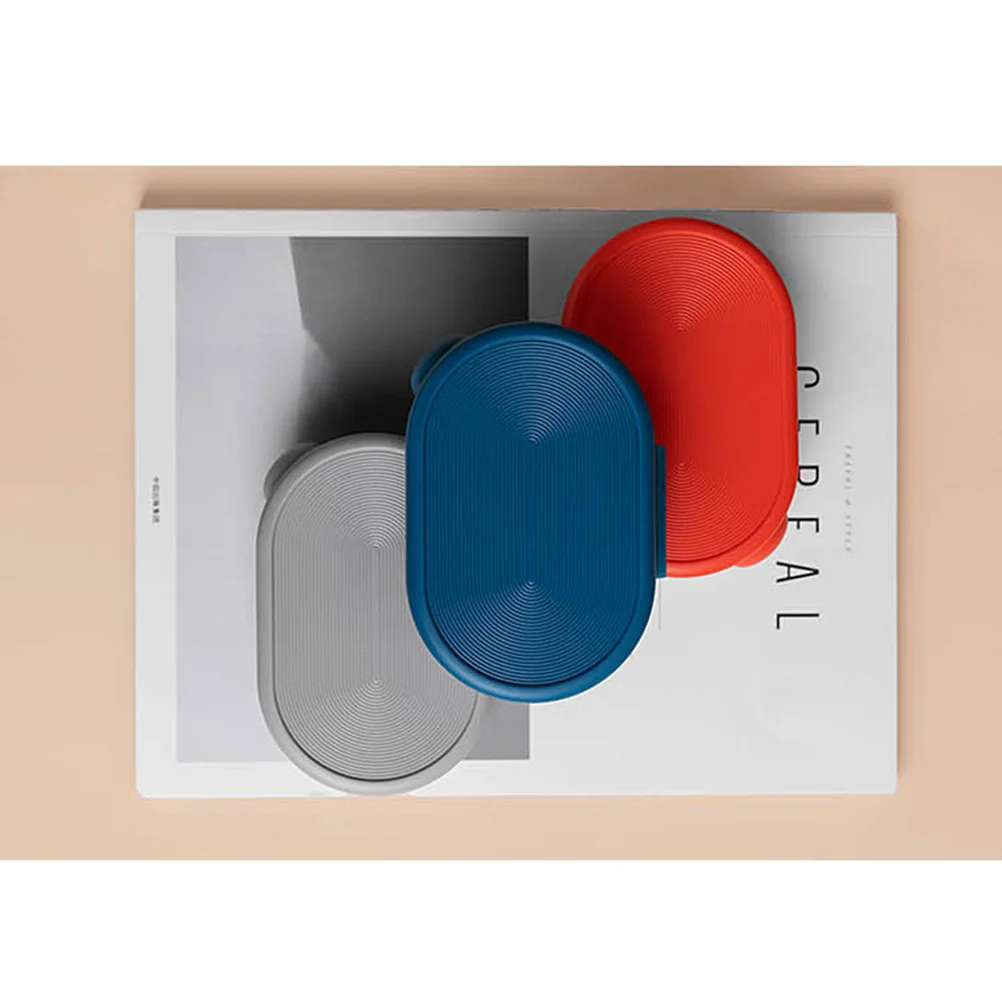 

2Pcs Portable Soap Box Draining Holder Waterproof Tray Travel Dish Protruding Hints Design Grey Soap Box