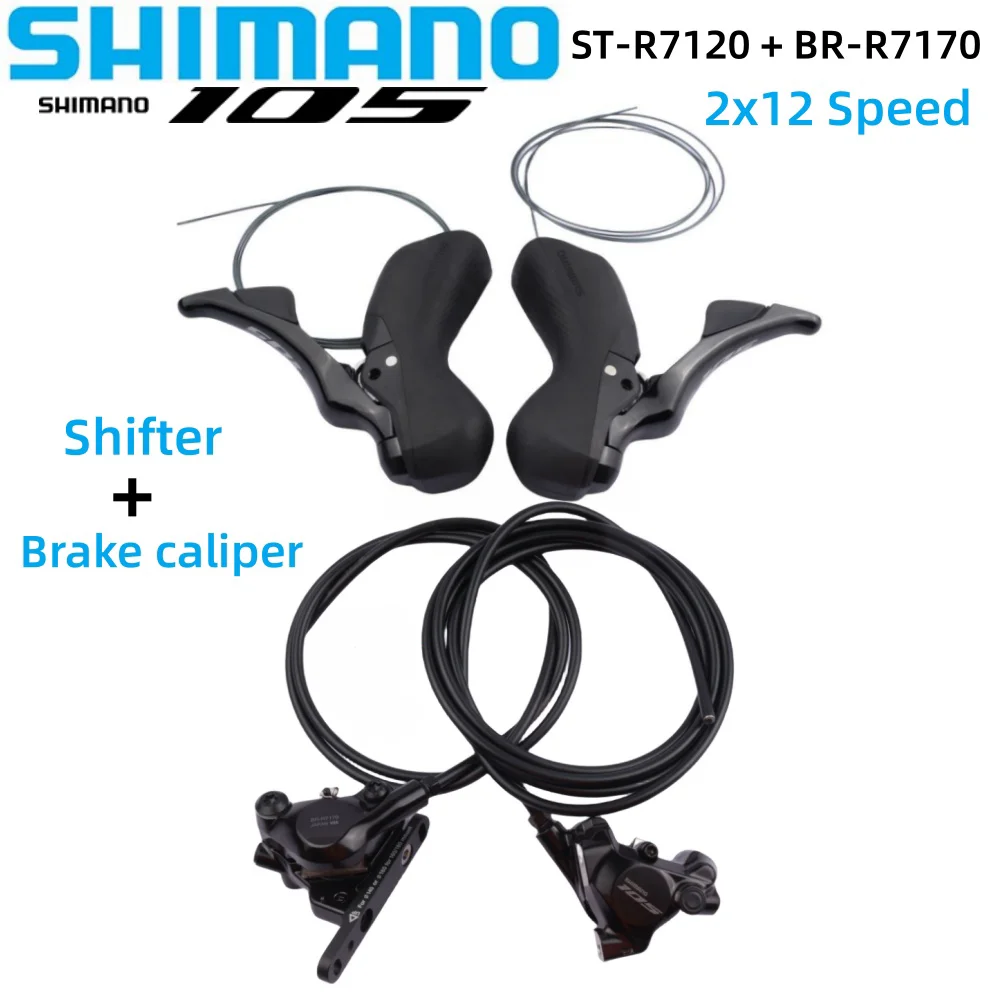 Shimano 105 ST-R7120+BR-R7170 12S Hydraulic Disc Brake Caliper With Pads DUAL CONTROL LEVER 2x12 Speed Bicycle For Road Bike