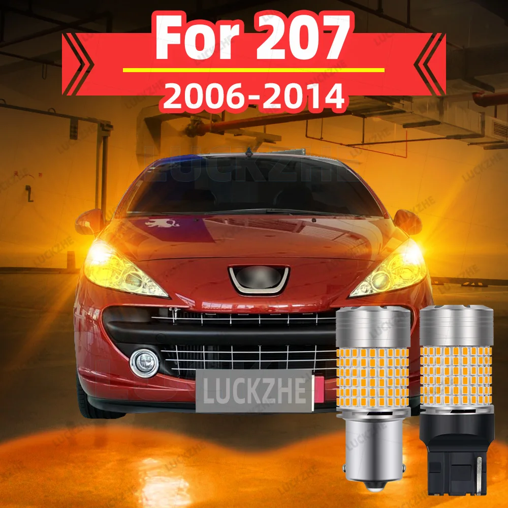 

2pcs Car LED Turn Signal Direction Indicator Lights Bulbs Amber Front/Rear For Peugeot 106 107 108 207 CC SW 208 MK1/2 2012-2024