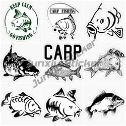 CARP FISHING KEEP CALM GO FISHING Creative Car Stickers Vinyl Self-adhesive Decorative Decals