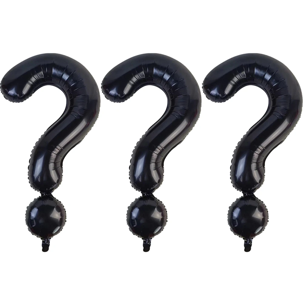 1/2/3 Stück Fragezeichen-Ballon, großer schwarzer Fragezeichen-Folienballon für Babyparty, Geschlecht offenbaren Geburtstagsparty-Dekorationen