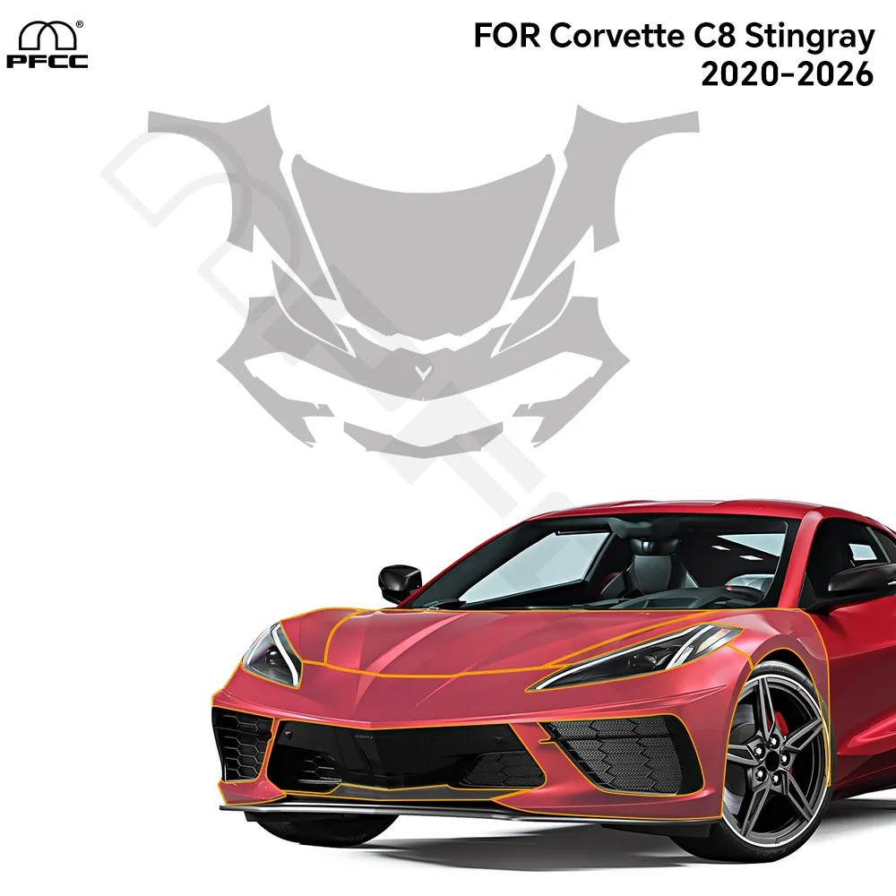 

For Corvette C8 Stingray 2020-2026 Pre-cut PPF TPU Paint Protection Film Anti-scratch Clear Bra Repairable Cover Car Accessories