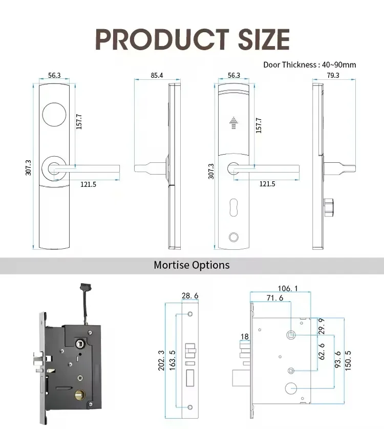 YyhcYyhcTTlock APP Smart Hotel Door Lock IP66 Waterproof Digital Bluetooth/WiFi Remote Control Android Operation System Bar Home