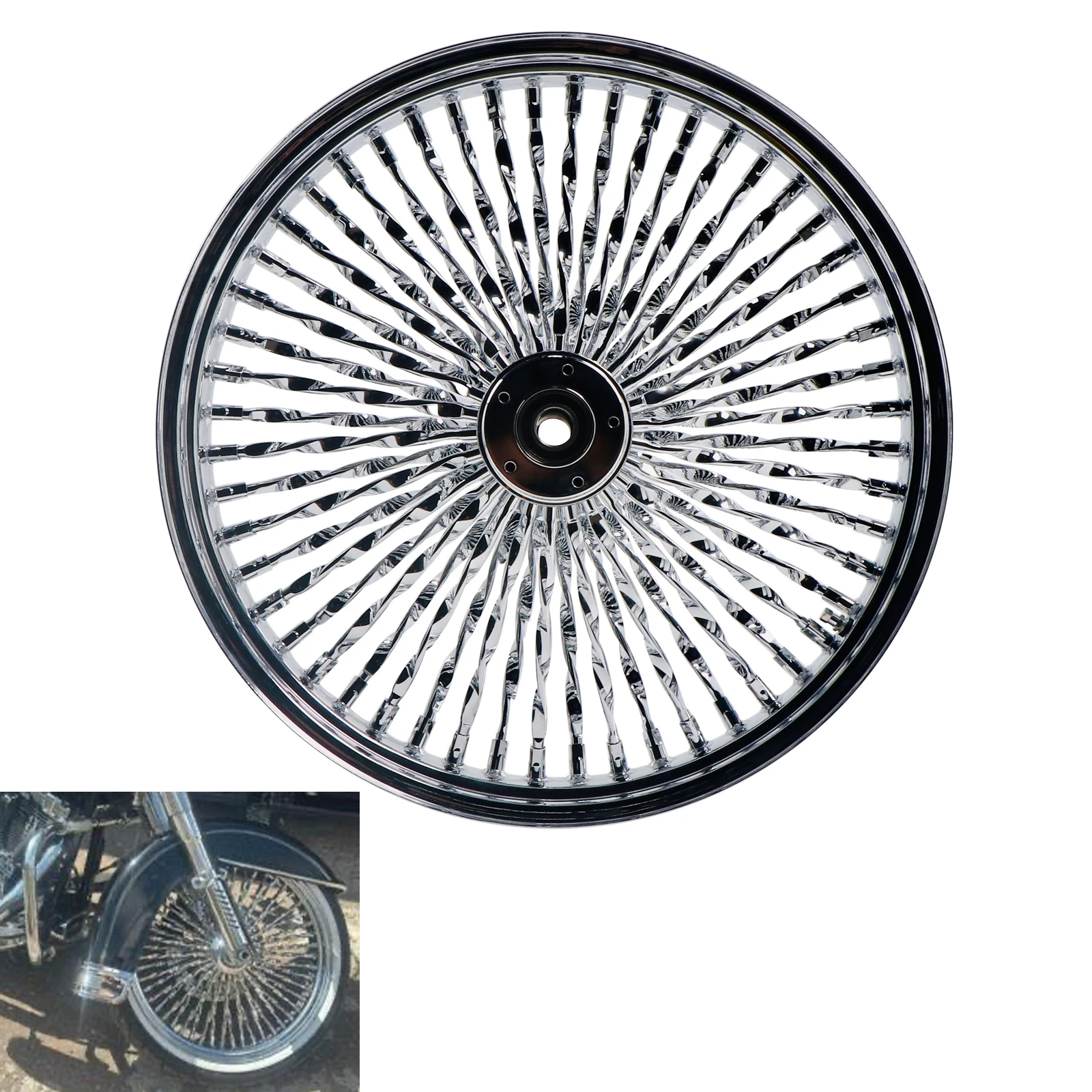 

Stainless Steel Fat Spokes 21 Inch Front Wheel Dual Disc for 00-07 Touring Harley Davidson Wheels Rims Updating