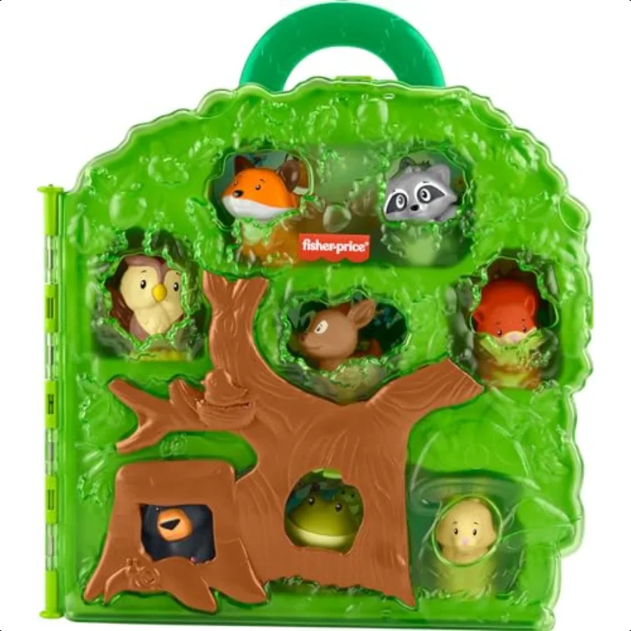 

FisherPrice Little People Toddler Toy Forest Friends Carry Case Playset with Animal Figures for Pretend Play Ages 1+ Years