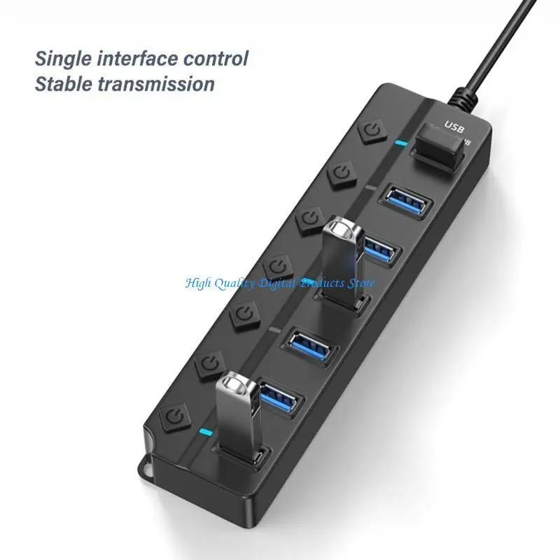 

U2JE Optimizes Digital Setups 7Port USB Hub with Dedicated Power Switches Easy to Use