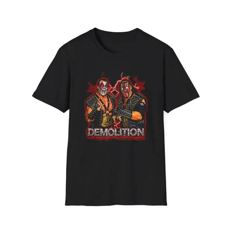 Demolition Lightning Bolts Red Text T-Shirt