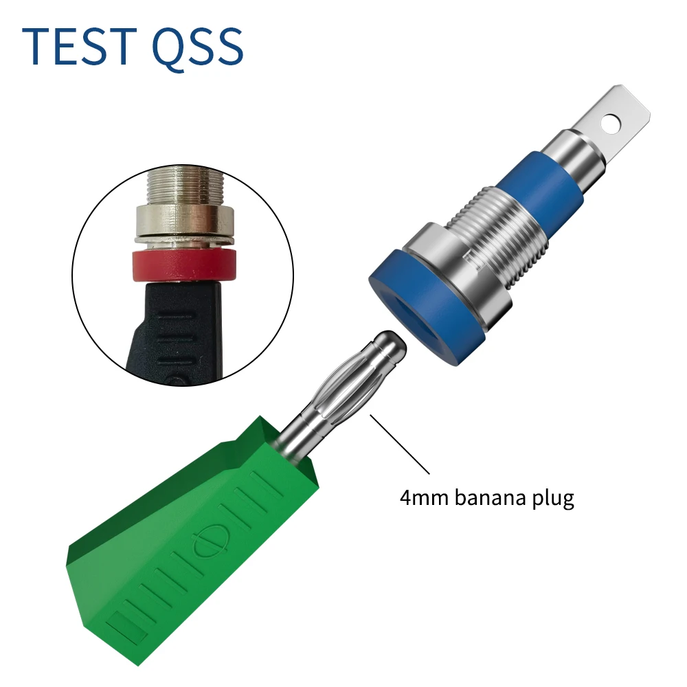 QSS 10PCS 4MM Banana Socket Binding Post Nut Banana Plug Jack Electrical Connector Terminal Test Hole DIY Parts Q.40012