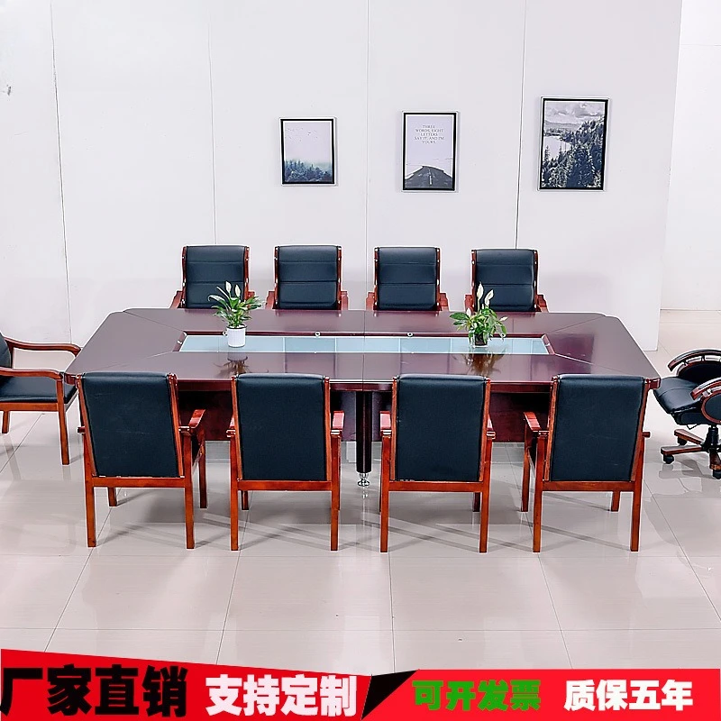 Painted conference table business negotiation meeting, conference table and chair combination