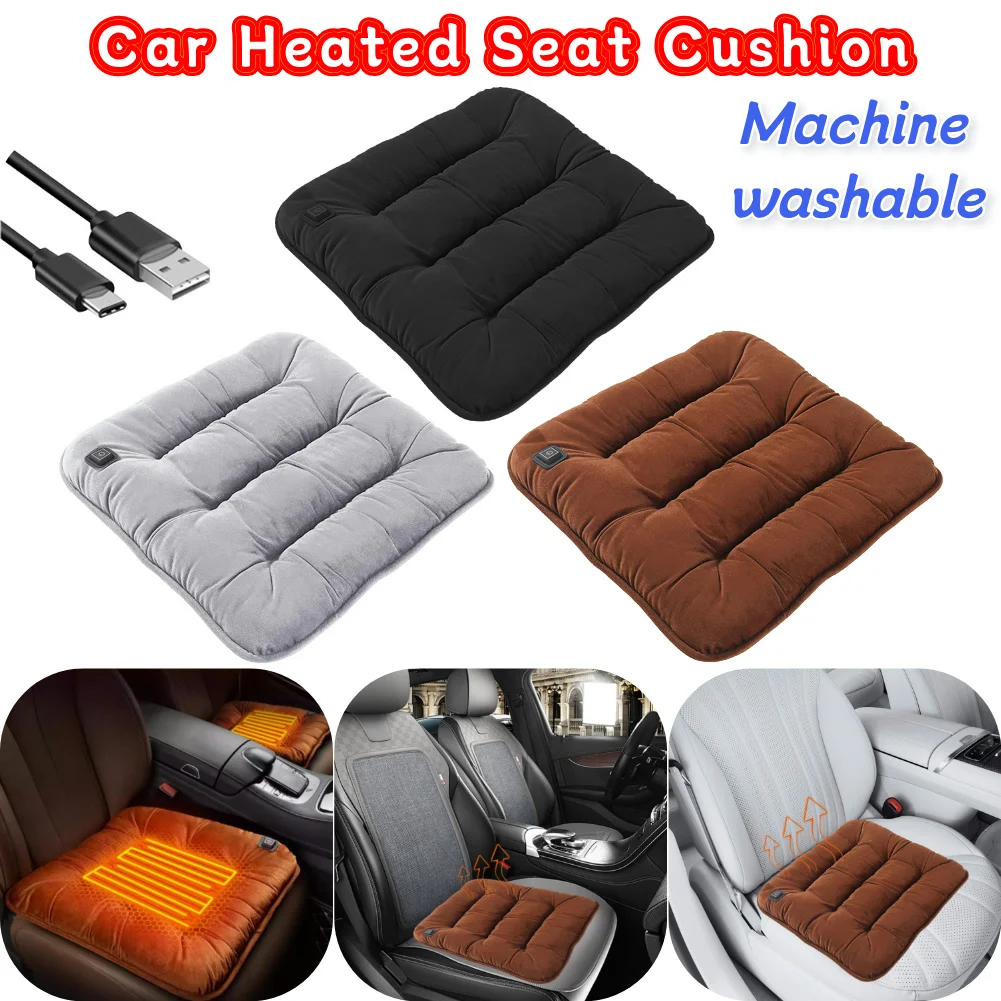 Car Heated Seat Cushion USB Power Graphene Heated Seat Pad 3 Levels Winter Warm Seat Pad for Stadium Bleachers Seats