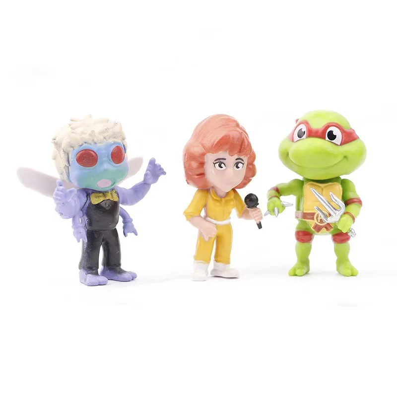 12pcs Q Version Chibi Teenage Mutant Ninja Turtles Figures Mini Dolls Car And Desktop Decor Cute Kids Toys Gift For TMNT Fans - view 5