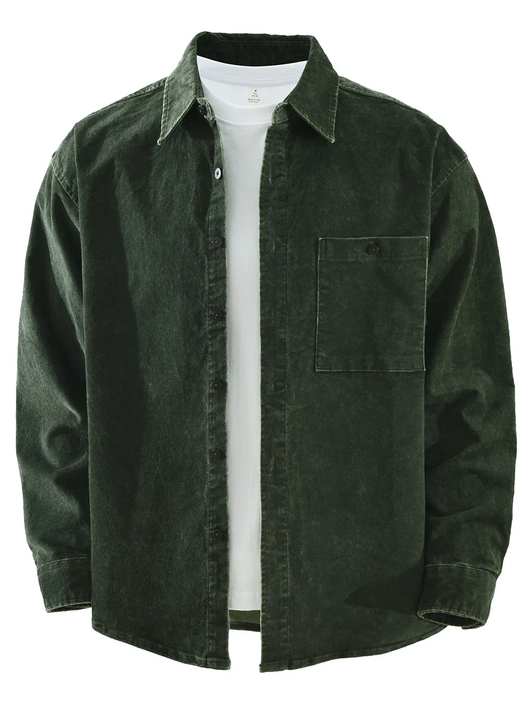 

Мужская модная повседневная свободная воротник на пуговицах в стиле ретро Long Sve Denim irt, смесь хлопка и полиэстера