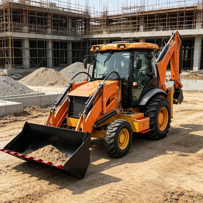 Wheel Type Backhoe Loader Machine for Digging Loading and Road Construction