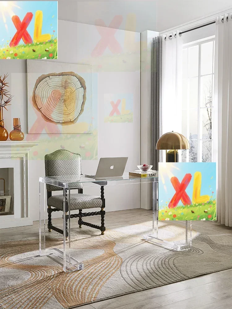 

Acrylic table Transparent desk Modern simple dining Nordic plexiglass writing Balcony leisure