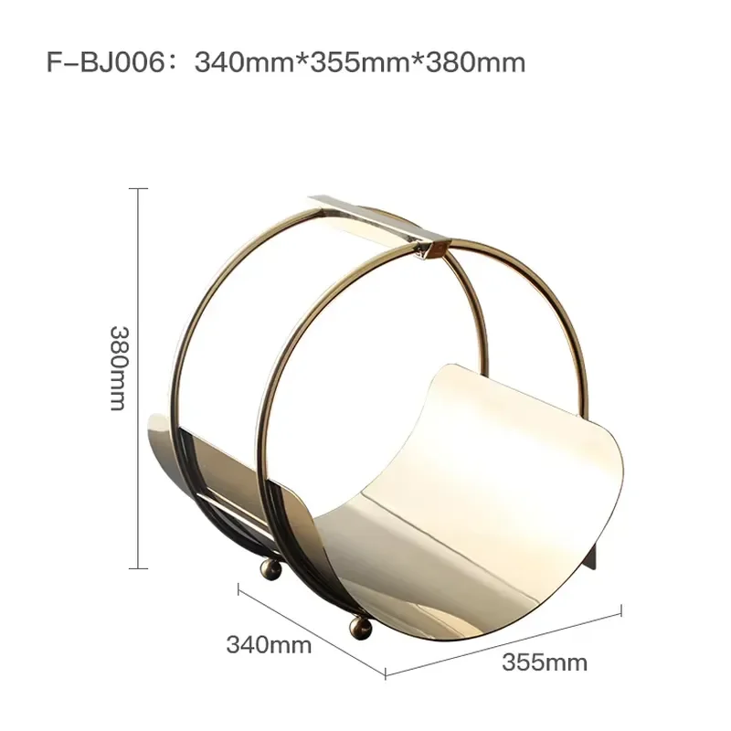 Creative Circle Modern Luxury Home Decor Accessories Desk Organizer Gold Steel Magazine Clip