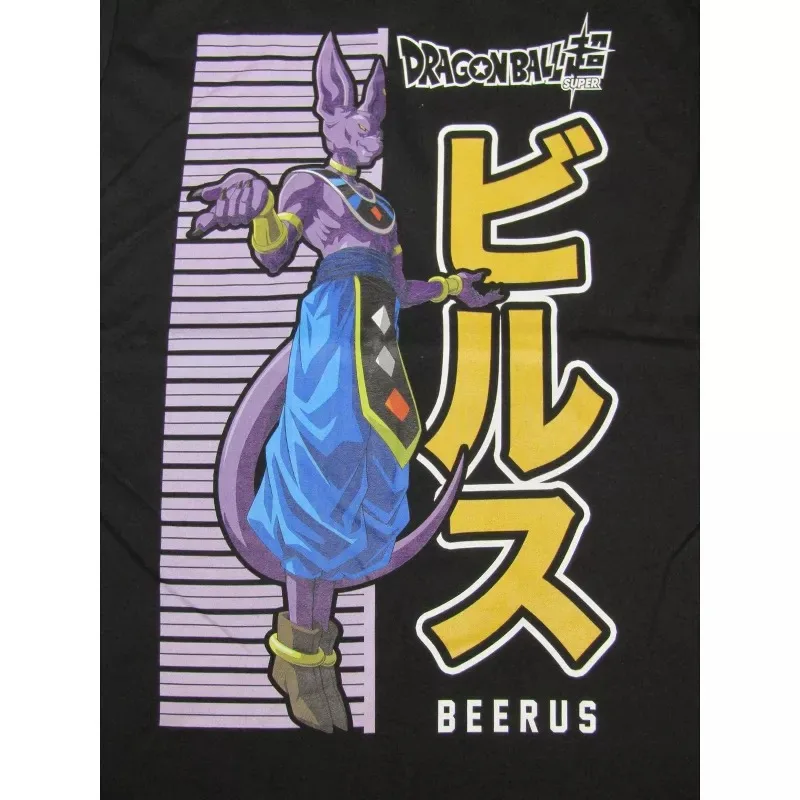 Dragon Ball Super Lord Beerus Herren Schwarzes T-Shirt Herren Modetrend Straße Kurzarm Damen Sommer Rundhals Kinder Top