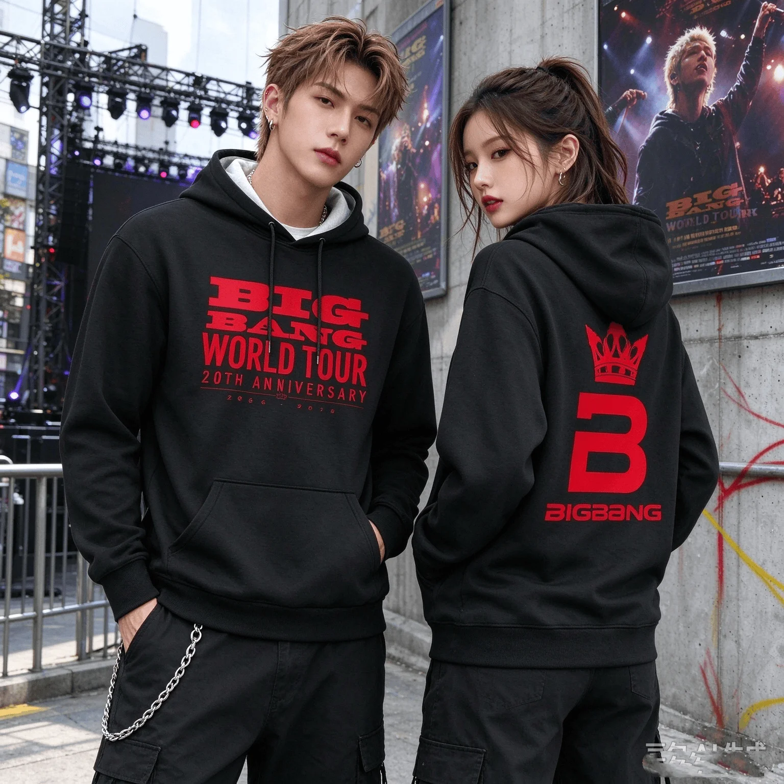 2026 Bigbang 20th Anniversary Concert Bigbang Letter Unisex Hoodie Front Back Print Kpop Fans Oversized Pullover Sweatshirt