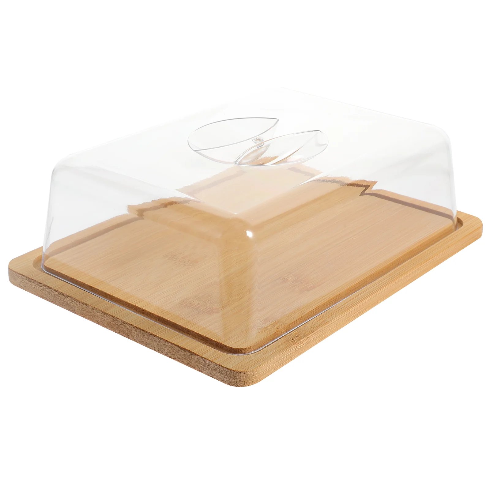 

Cake Container with Lid Rectangular Cover Acrylic Stand Loaf Platter Bamboo Tall Dome Fruit