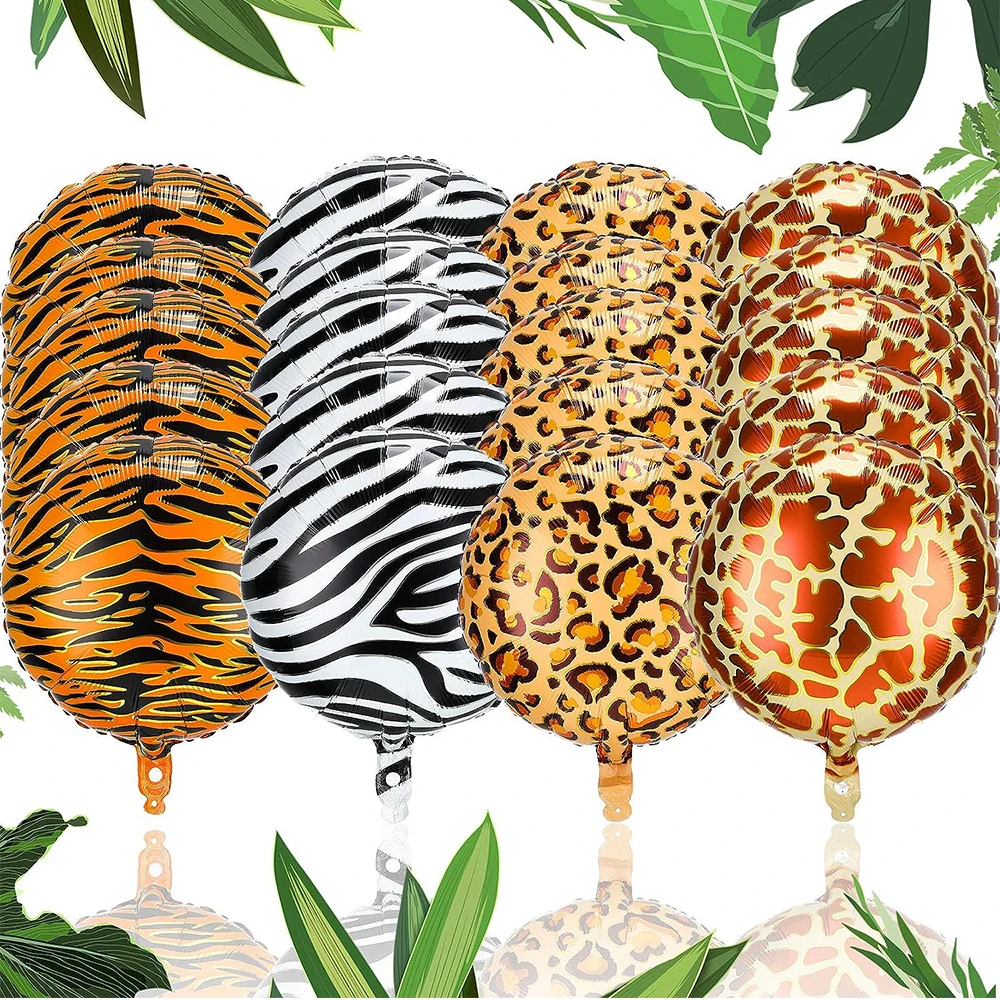 4D جولة الحيوان طباعة احباط بالون الحيوانات البرية زيبرا النمر الفهد طباعة بالونات الغابة مغامرة الاستوائية حزب عيد ميلاد ديكور