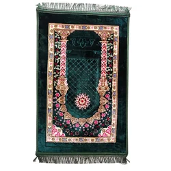 Thickened Soft Worship Kneel Travel Prayer Rug, Non-slip Flannel Mat for Muslim Ramadan, Embossing Floor Carpets, Portable