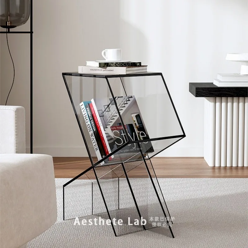 

Acrylic Simple Solid Wood Bookcase Home Sofa Coffee Table Bedroom Bedside Table Shelf Bookshelf Storage Rack