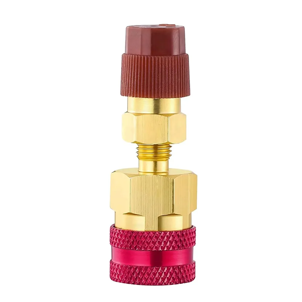 

1/2Pcs High and Low Side R1234YF Quick Coupler Adapter Prevent Leakage Auto Off Refrigerant Quick Couplers Kit Durable Brass