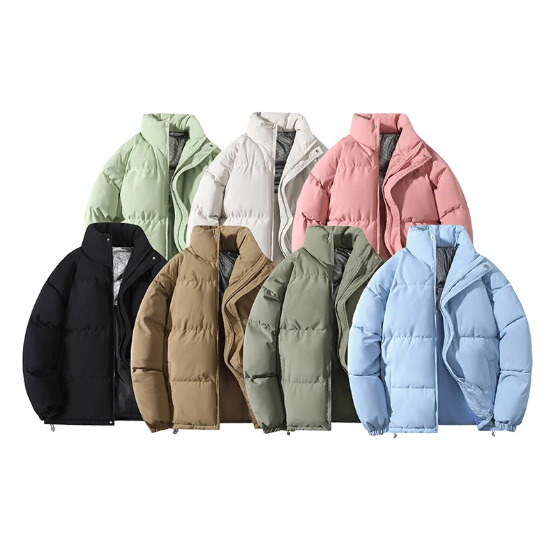

Men Winter Solid Color Breathable Neutral Thick Cotton Jacket Outdoor Hiking Camping Windproof Cold proof Breathable Warm Jacket