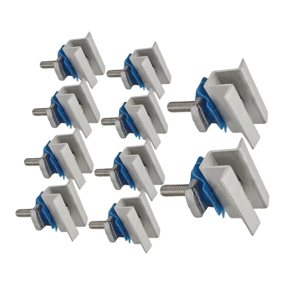 10 Adjustable Aluminum Alloy Mounting Brackets for Solar Panels on for rv Home and Marine Rail Based Mounting Systems