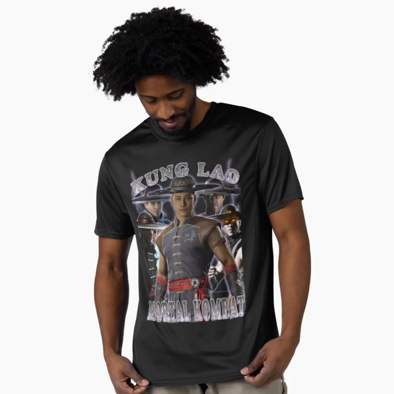Vintage 90's Mortal Kombat 1 Kung Lao MK Gift tee for gamer 100% cotton printed Men's Short Sleeve Graphic T-Shirt All size tops