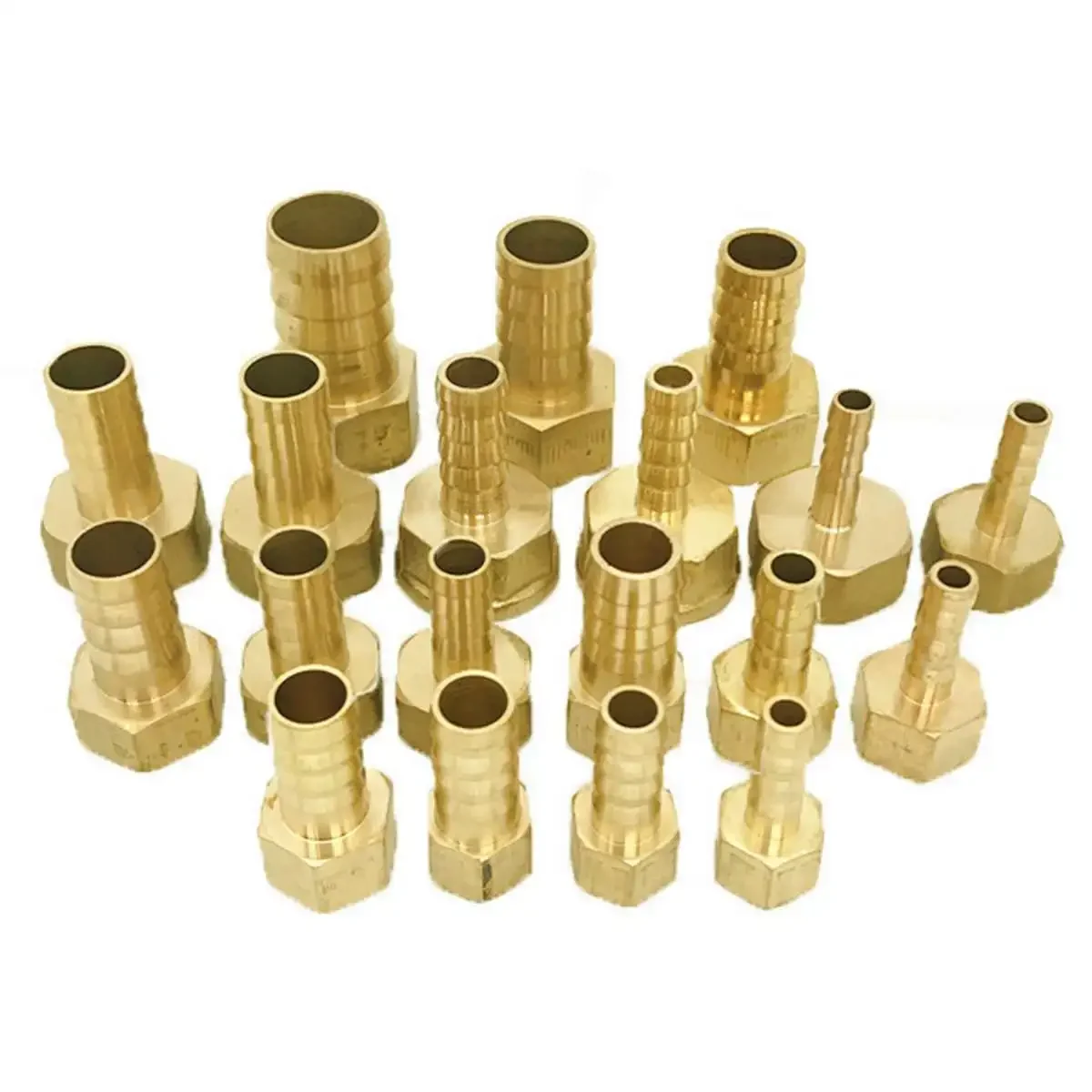 LOT2 1/8" 1/4" 3/8" 1/2" BSPP Female -Fit Hose Barbed I.D 4/6/8/10/12/14/16mm Hex Brass Fitting Adapter Connector Water