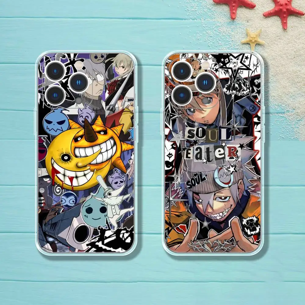 

S-Soul Eater Anime Phone Case iPhone 16 17 15 14 13 12 11 Pro Max Plus Mini Clear Full Back Cover Silicone Soft Shell