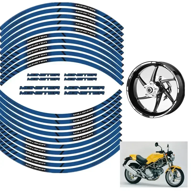 For DUCATI MONSTER 600 620 696 750 900 937 1100 Motorcycle Parts Contour Wheel Decoration Decal Sticker - B