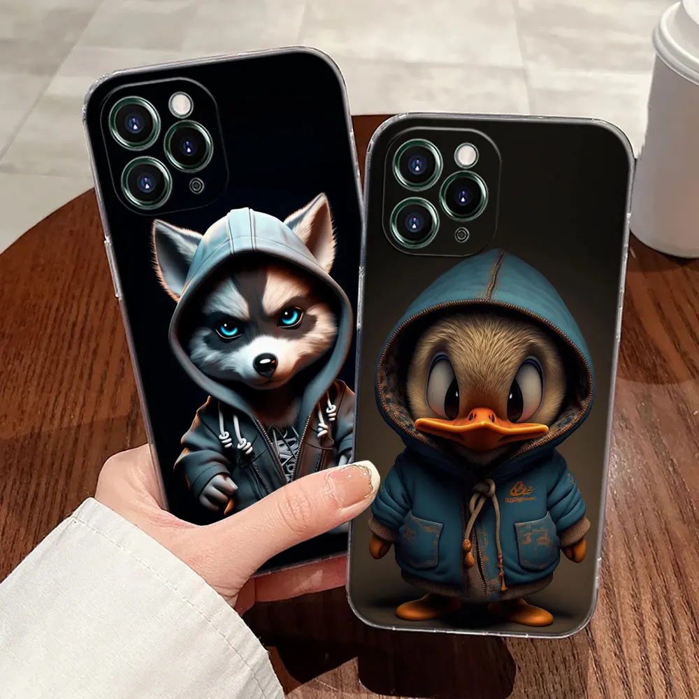 Duck Dog Frog Tiger Monkey Cartoon Case For Apple iPhone 17 16 15 14 13 12 11 Pro Max 16 Plus 16E 17Air 17Pro Phone Cover Funda view 2