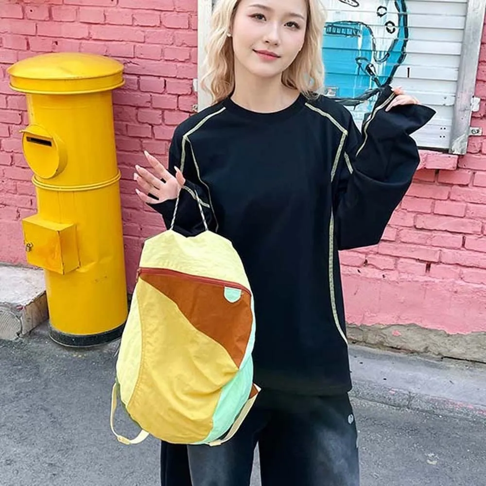 내구성이 뛰어난 대비 색상 학교 가방 경량 스크래치 방지 나일론 스포츠 데이팩 고정 웨빙 방수