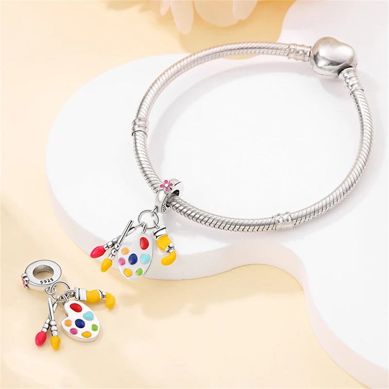 Abalorio de plata de ley 925 con forma de calavera, mariposa, veneno, manzana, compatible con pulsera Pandora original, collar de cuentas, joyería femenina Diy