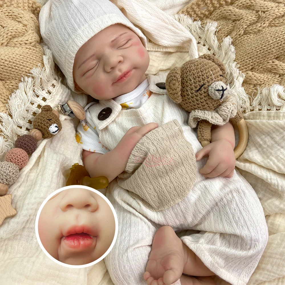 

20-дюймовая силиконовая кукла-реборн, реалистичная кукла-младенец с голубыми глазами, весенняя кукла-реборн для девочек/мальчиков, коллекционная, с имитацией веса новорожденного