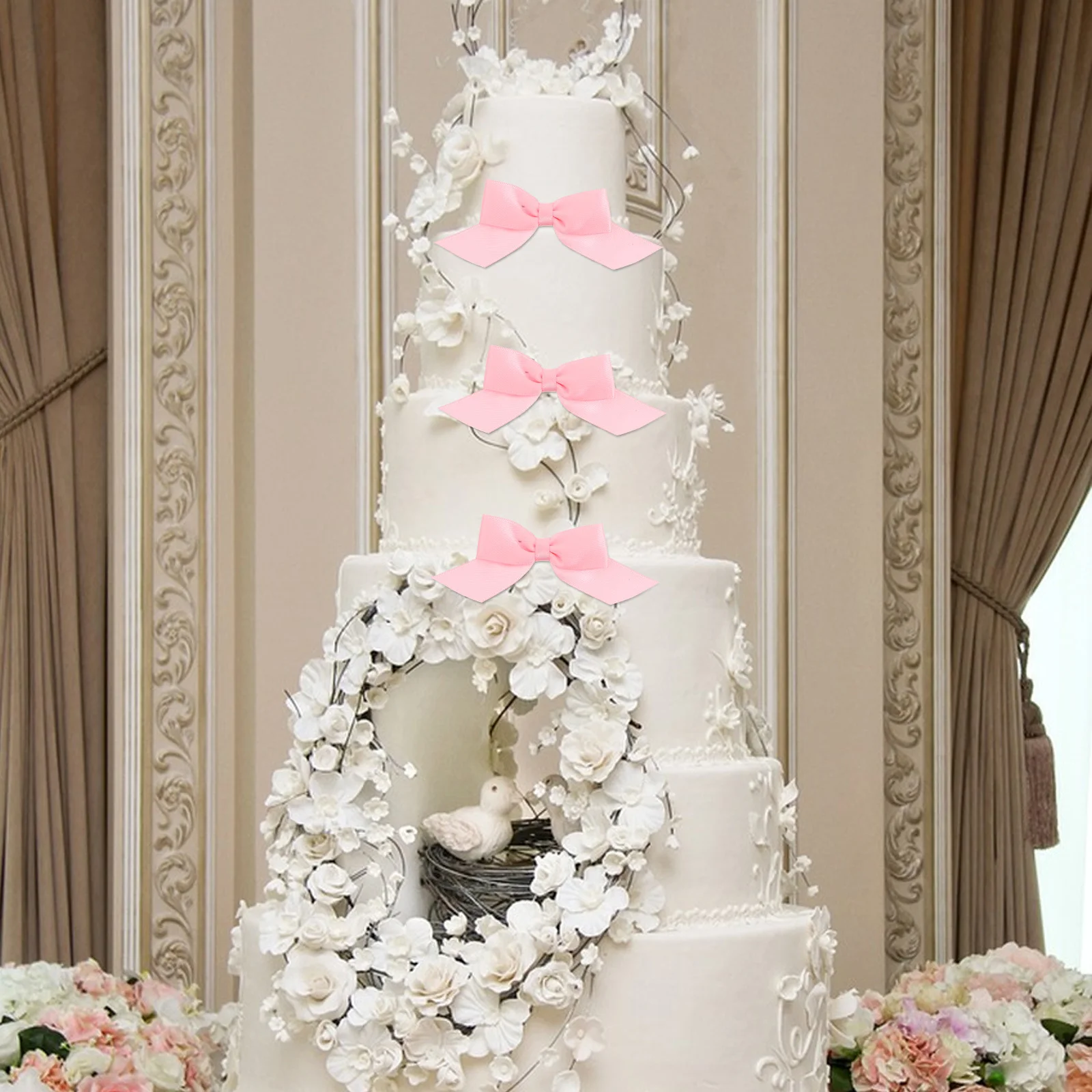 

20Pcs Premade Satin Ribbon Bows Double Sided Tape Adhesive Mini Bow Sticker Wedding Party Craft Bows Mini Bow Sticker