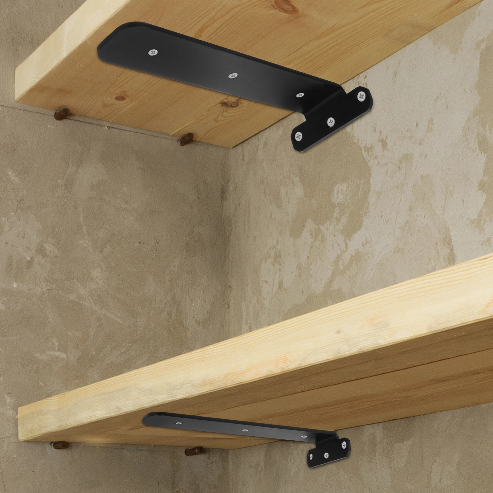 

2pcs Floating Shelf Heavy Duty L Shape Wall Mount Metal Shelf Supports Hidden Brackets For Shelves Bathroom Kitchen Office