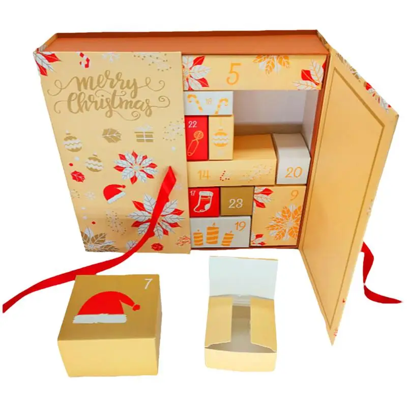 2024 New Christmas Gift Box 24 Days Countdown Calendar Empty Advent Cardboard Boxes To Fill For Small Gift And Models