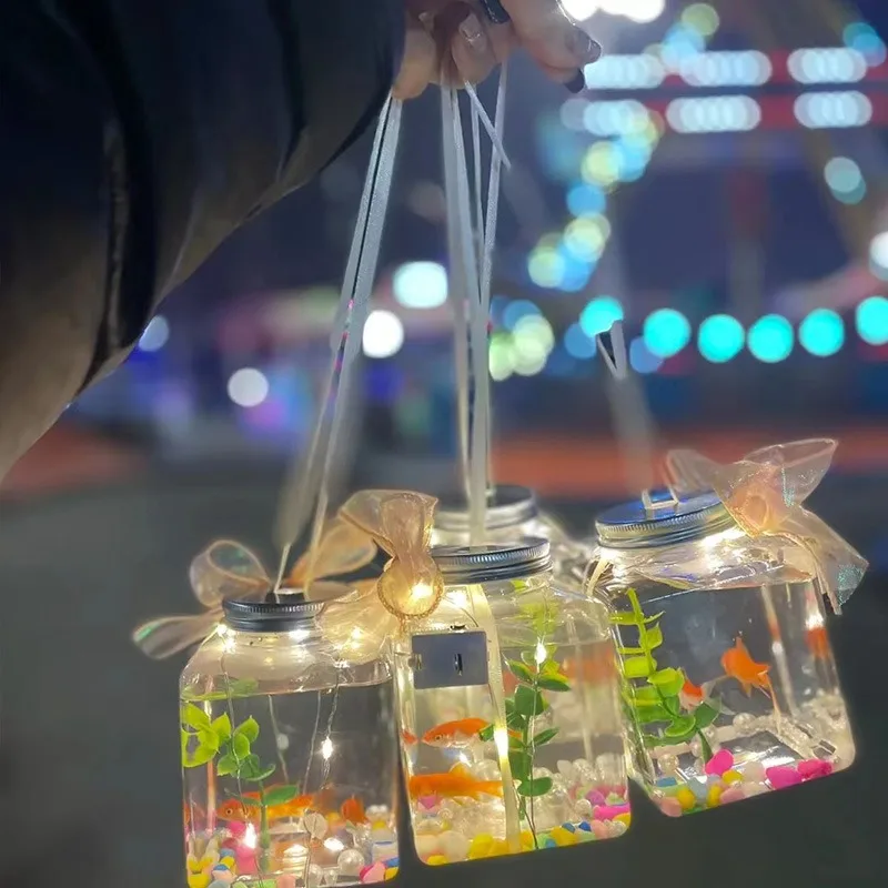 

Silent Eco Mini Desktop Aquarium for Jellyfish/goldfish- Modern Fish Tank Compact Breeding Terrarium, Home/Office Decoration 장식