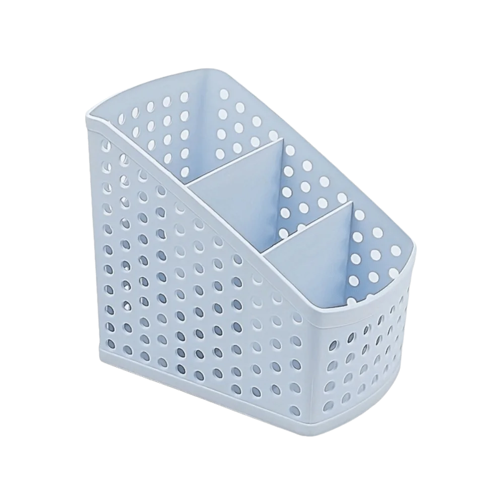 Large Capacity Stationery Storage Basket Multi Layer Plastic Makeup Brush Holder Hollow Portable Desktop Organizer Makeup Vanity