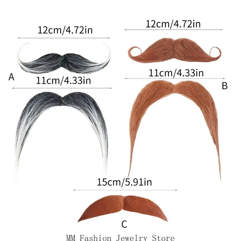 D0UB Baffi Finti Novità Adesiva Baffi Finti, Baffi Barba Finta per Spettacoli Festival Halloween per Feste Baffi