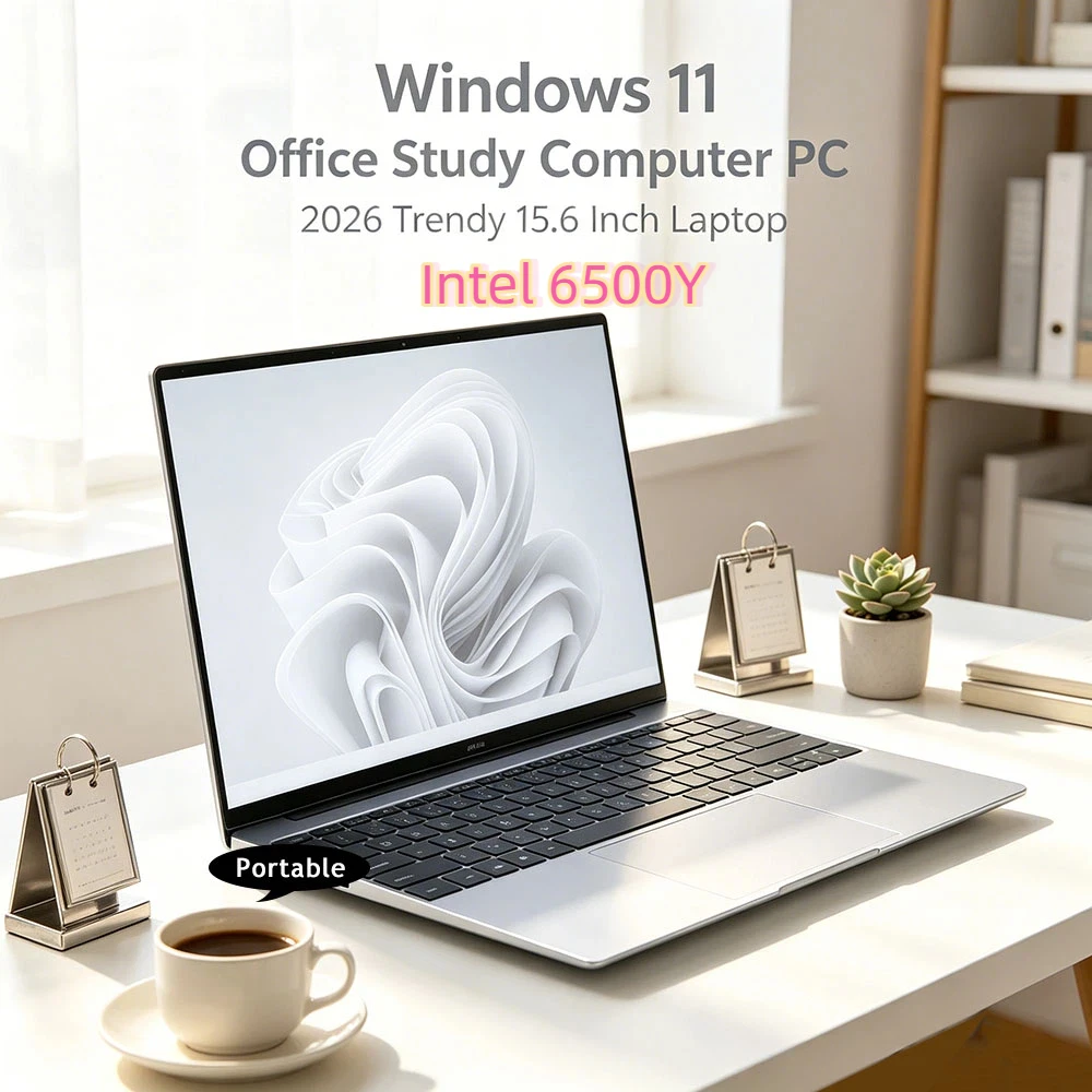 

Stylish 15.6" Laptop Intel 6500Y 32GB RAM 2TB SSD 5000mAh Battery Fingerprint Backlit Keyboard Windows 11 Gaming Notebook