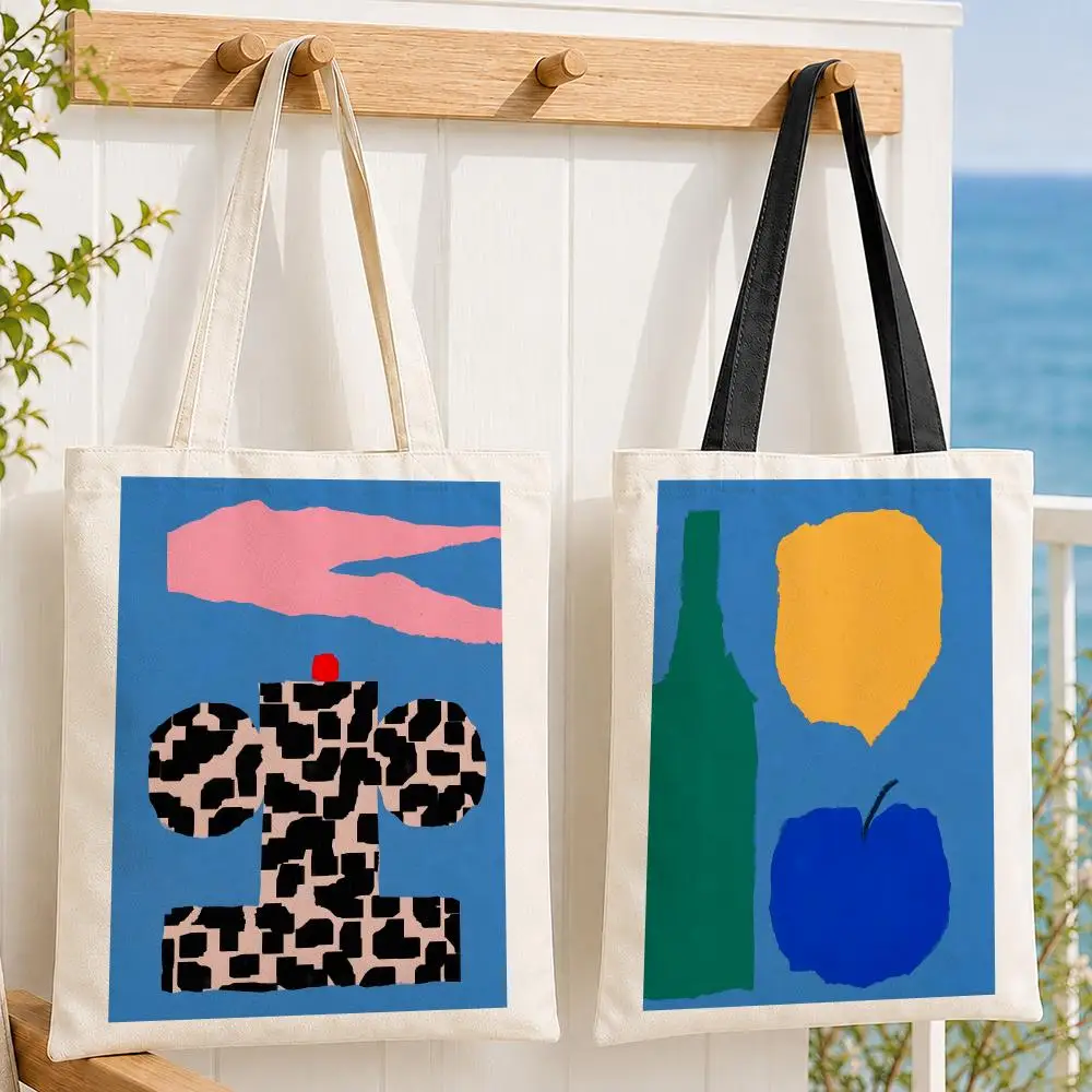 Bolsas de Almacenamiento Artist M-Matias L-Larrain, Bolsa de Lona para Mujer, Bolsa de Hombro de Gran Capacidad para Compras y Escuela