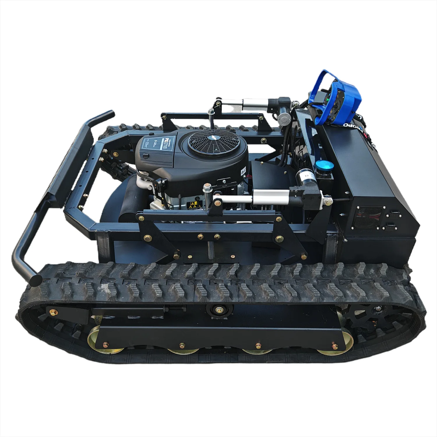 جزازة العشب التي يتم التحكم فيها عن بعد بعرض 800 مم لإزالة الأعشاب الضارة وإزالة الأعشاب الضارة وكسر معدات العناية بالعشب الروبوتية الخارجية الكبيرة