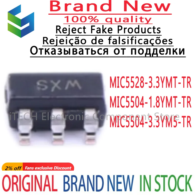 5Pcs MIC5504-3.3YM5-TR SXM MIC5504-1.8YMT-TR GX MIC5528-3.3YMT-TR SOT-23-5 UTDFN-4 XDFN-6 Brand New Original Chips Ic